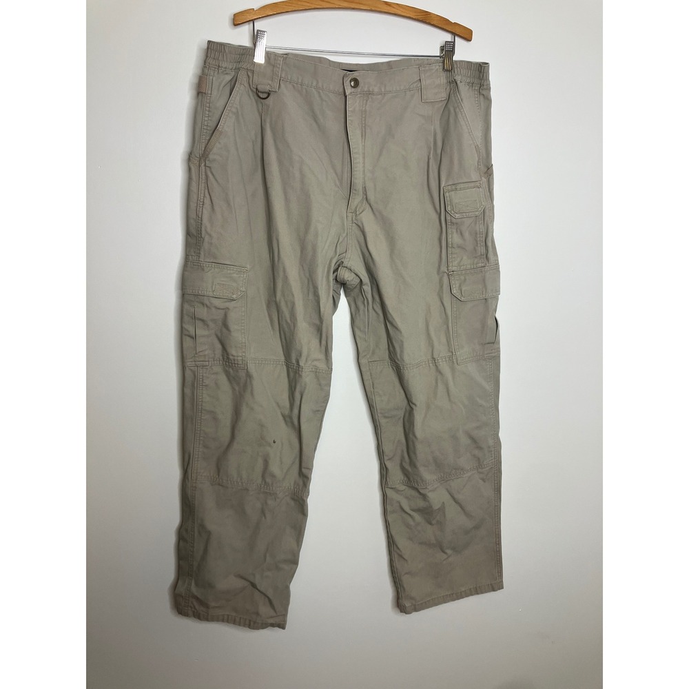 5.11 Tactical Cargo Pants Mens 42/32 Khaki‎ Good Cotton Canvas Utility 74251